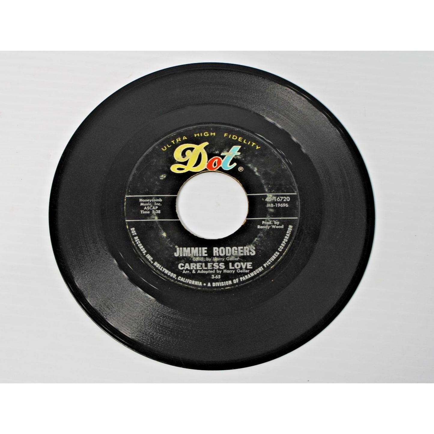 Jimmie Rodgers- Careless Love/ When I'm Right You Don't Remember- 45 rpm- VG+