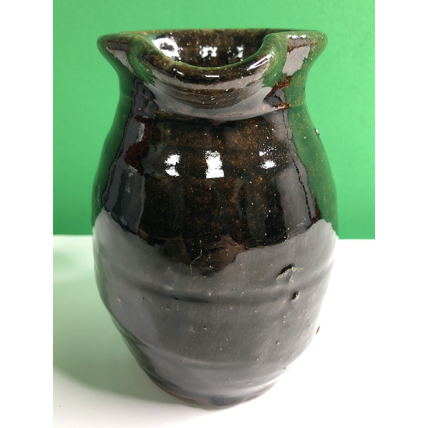 Signed Grace Nell Hewell (1933-2016) Folk Art Pottery Pitcher Georgia Potter