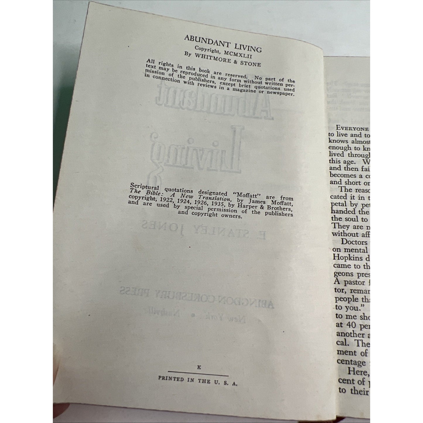 Abundant Living by E. Stanley Jones 1935 Vintage Christian Daily Devotional