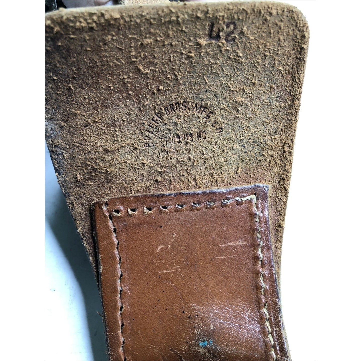 Vintage Brauer Bros. Black Leather Service Belt 42 Bucheimer Accessories Holster