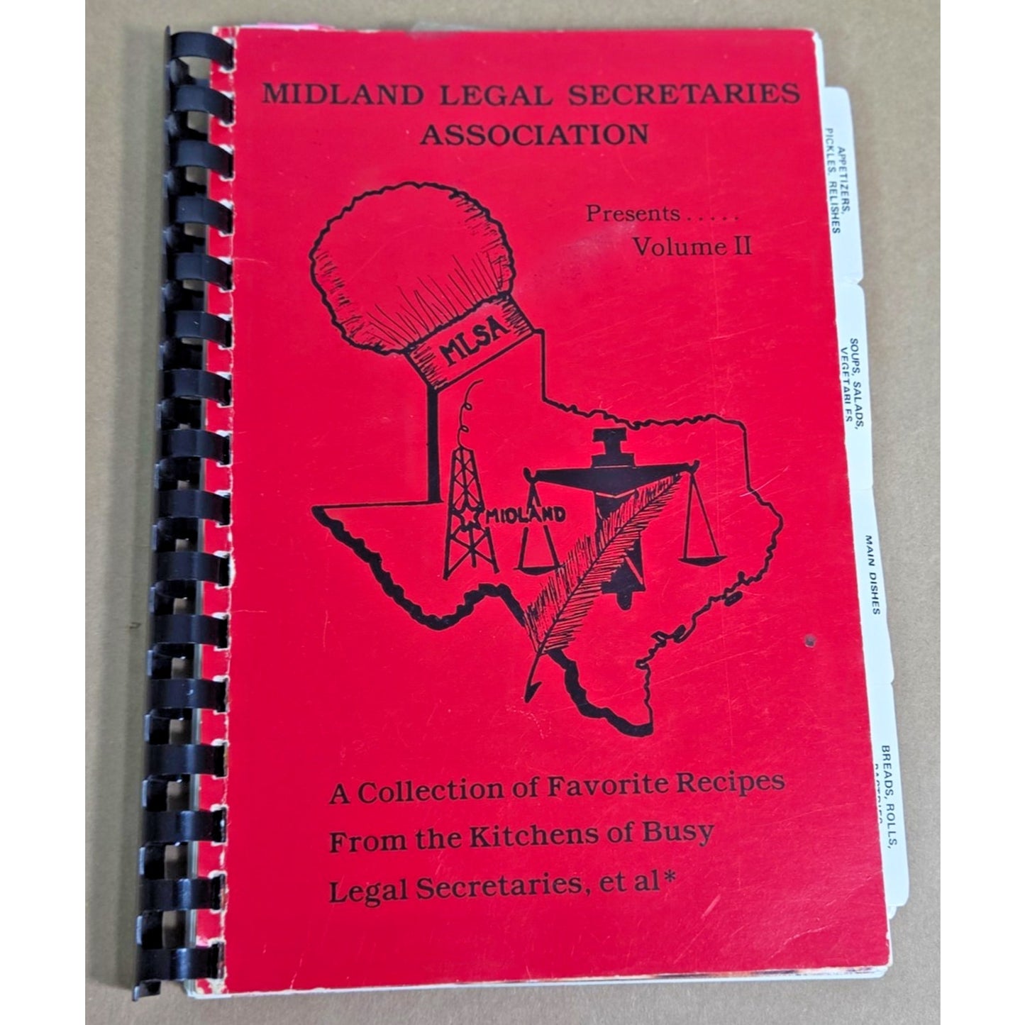 Vintage 1985 Midland Texas TX Legal Secretaries Association Cookbook Vol 2