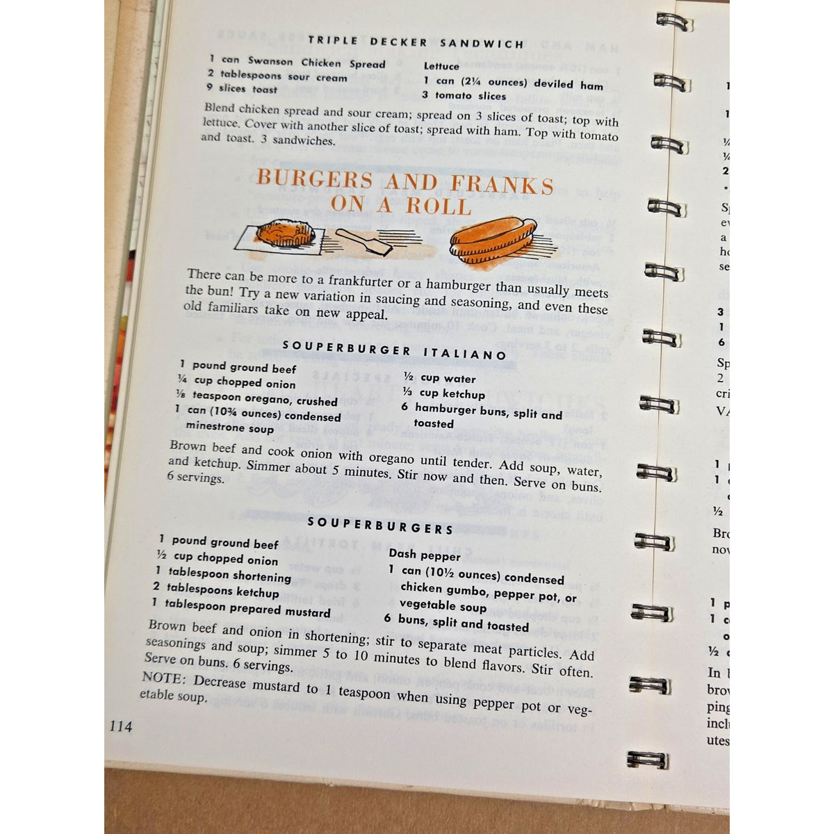 Vintage 1968 Campbell's "Easy Ways to Delicious Meals" Spiral Cookbook - MCM