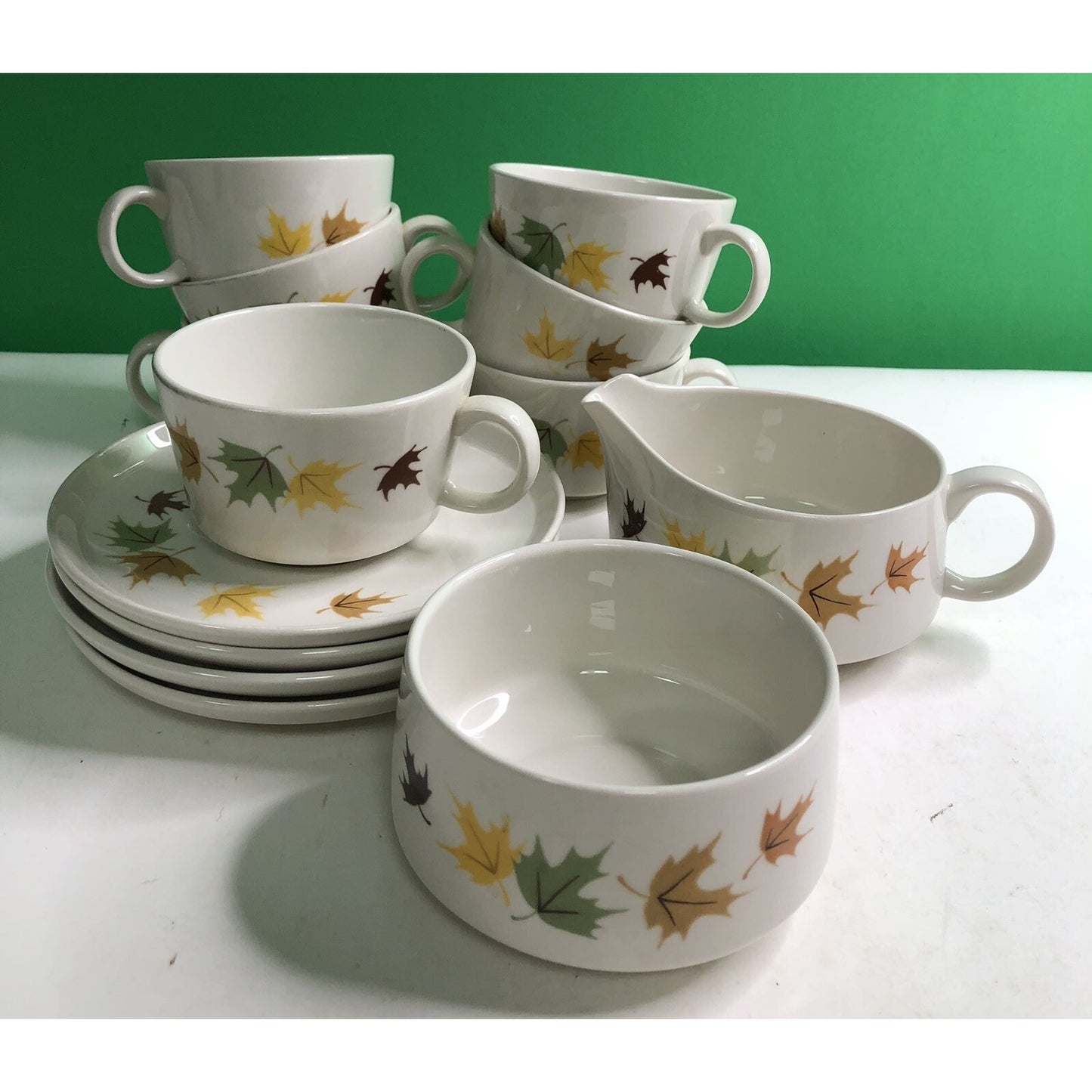 MCM Lot 14 Franciscan INDIAN SUMMER China 8 Cups 4 Saucers 1 Sugar 1 Creamer