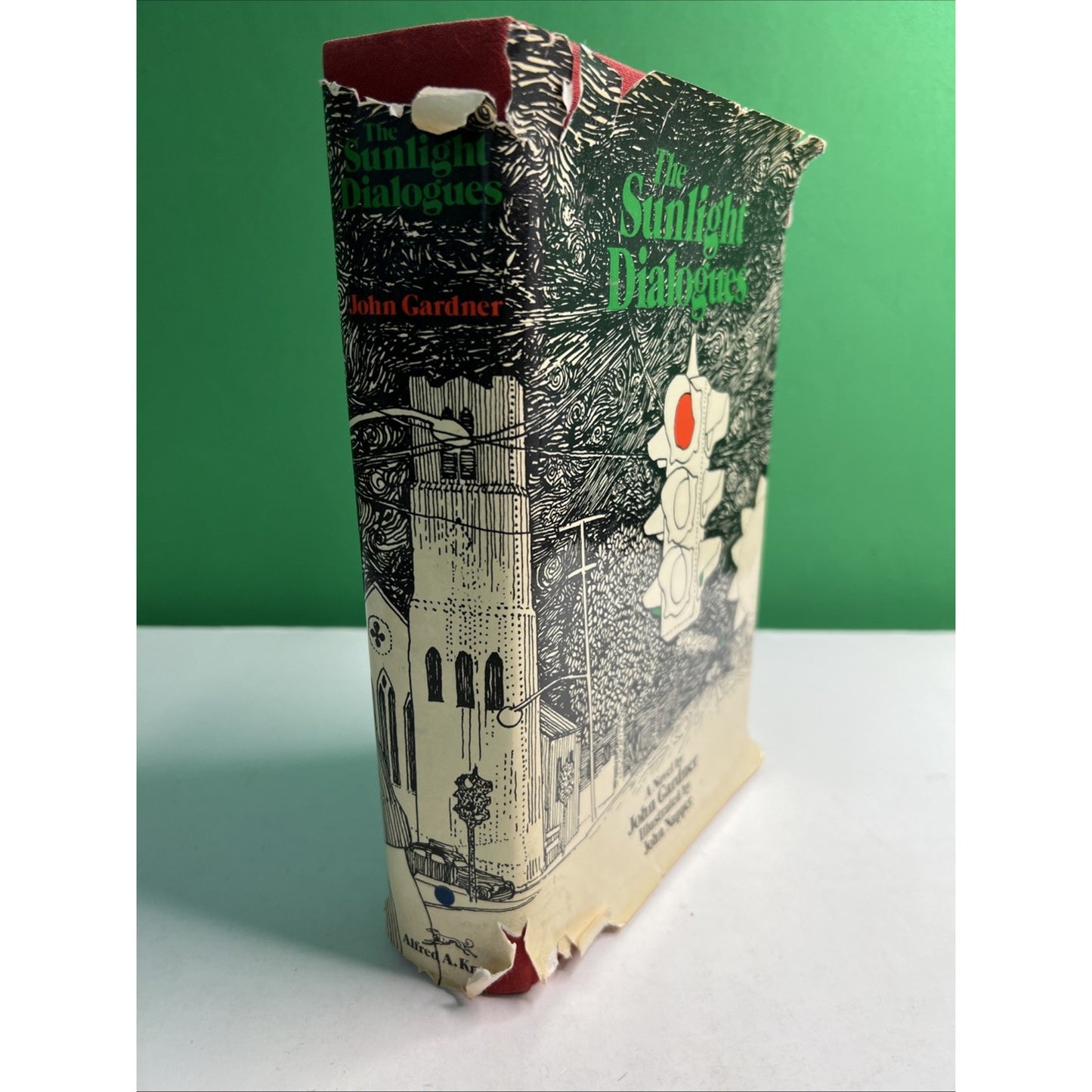 Sunlight Dialogues John Gardner HC DJ Illustrated 1973 4th Printing