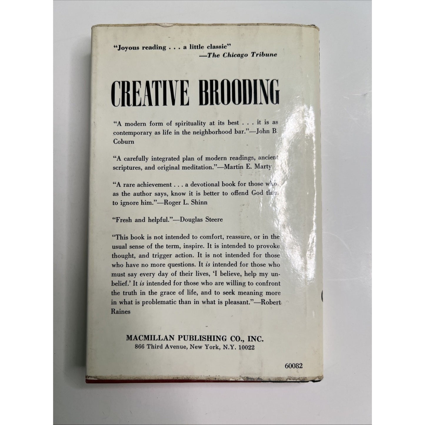 Creative Brooding by Robert Raines HC DJ 1974