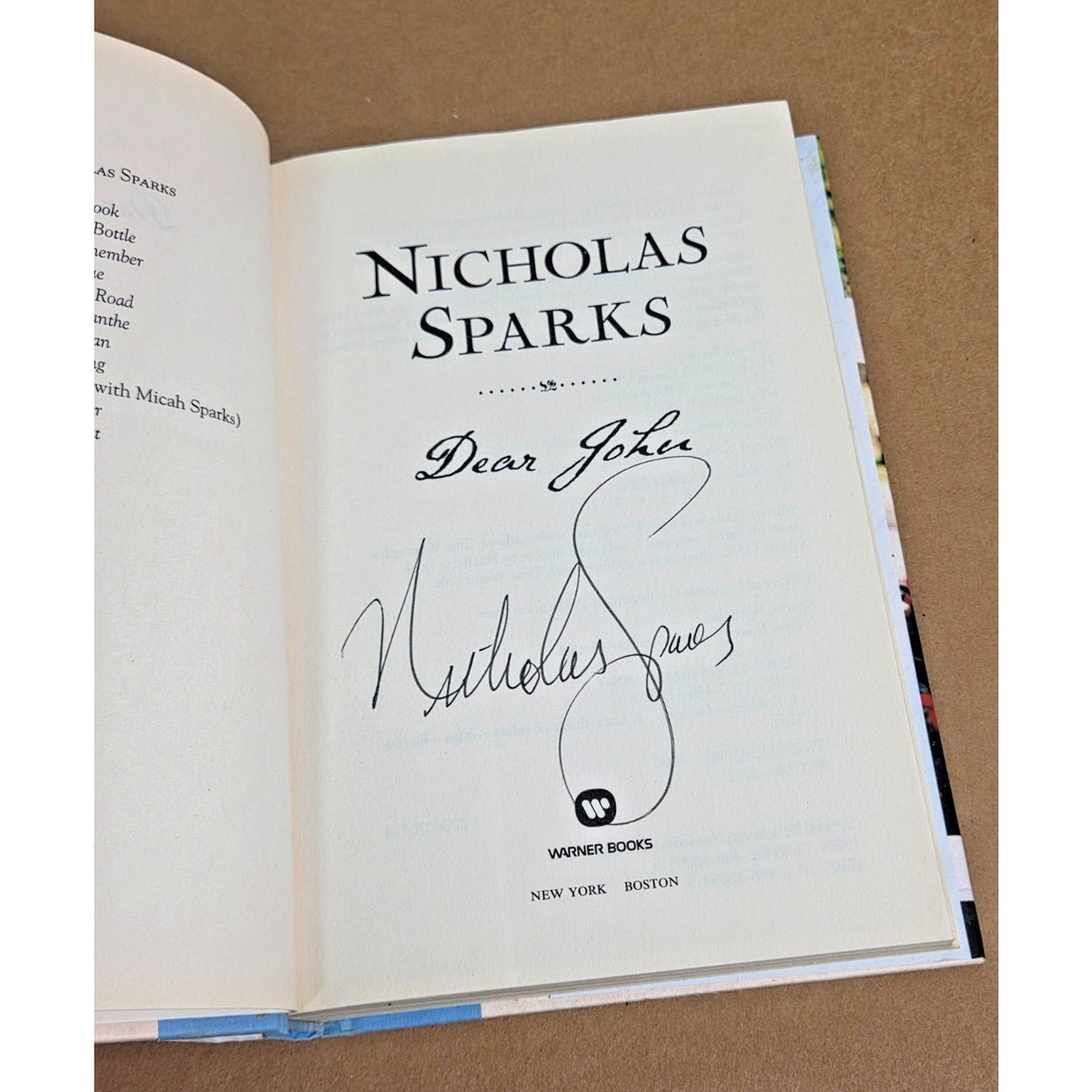 **Signed** Nicholas Sparks Dear John First Edition Hardcover 1st Printing 2006