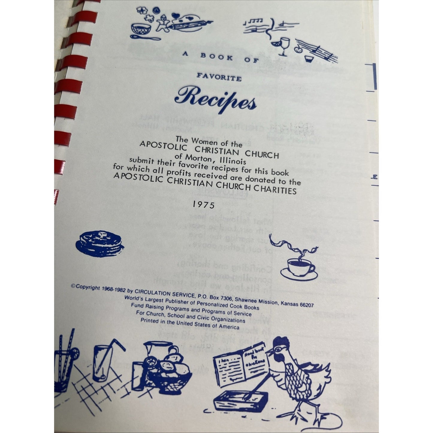 1975 Cookbook Morton Apostolic Christian Church Illinois Our Daily Bread
