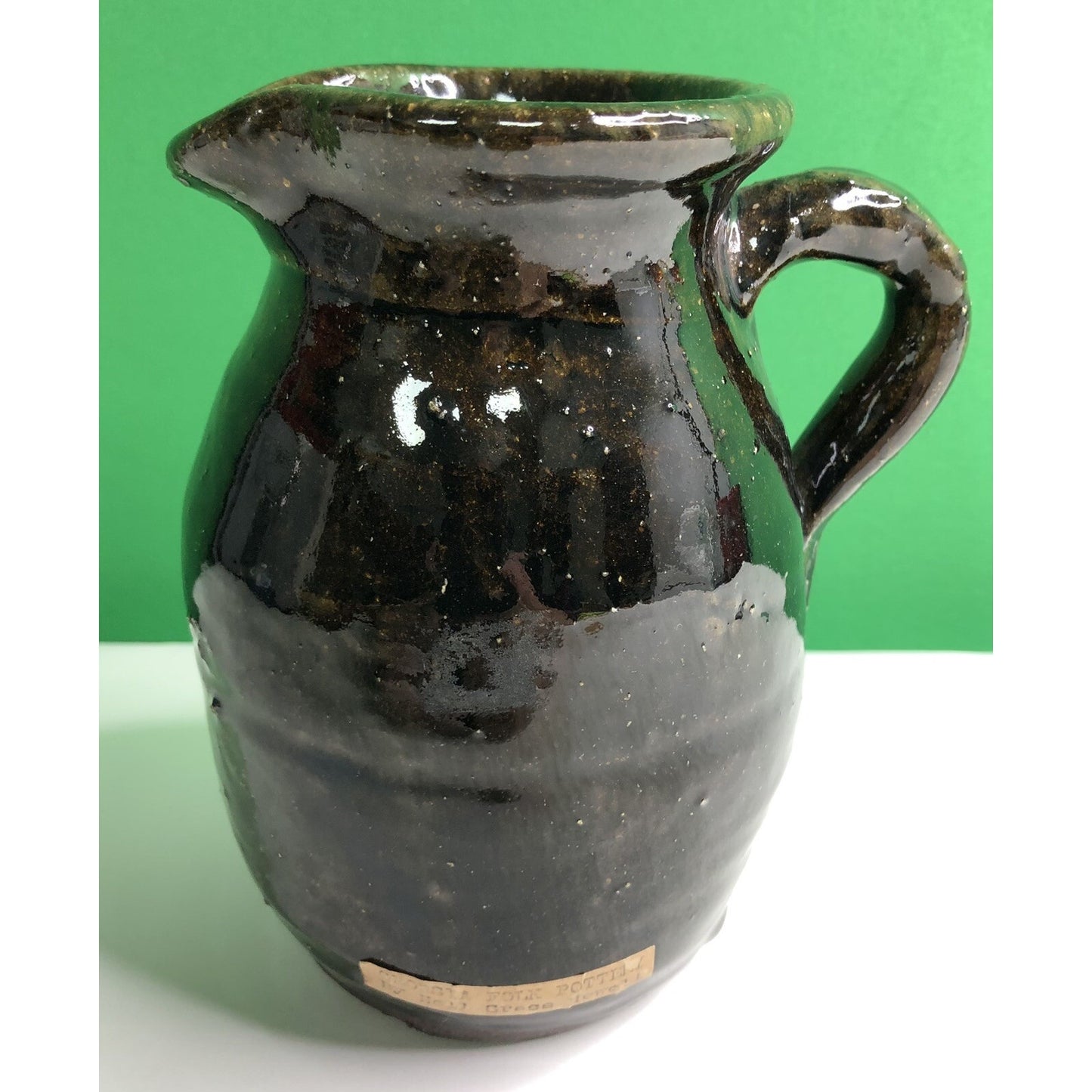 Signed Grace Nell Hewell (1933-2016) Folk Art Pottery Pitcher Georgia Potter