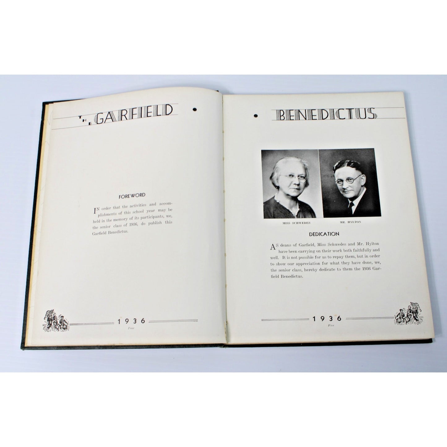 Vintage 1936 Garfield High School Benedictus Yearbook, Terre Haute, Indiana