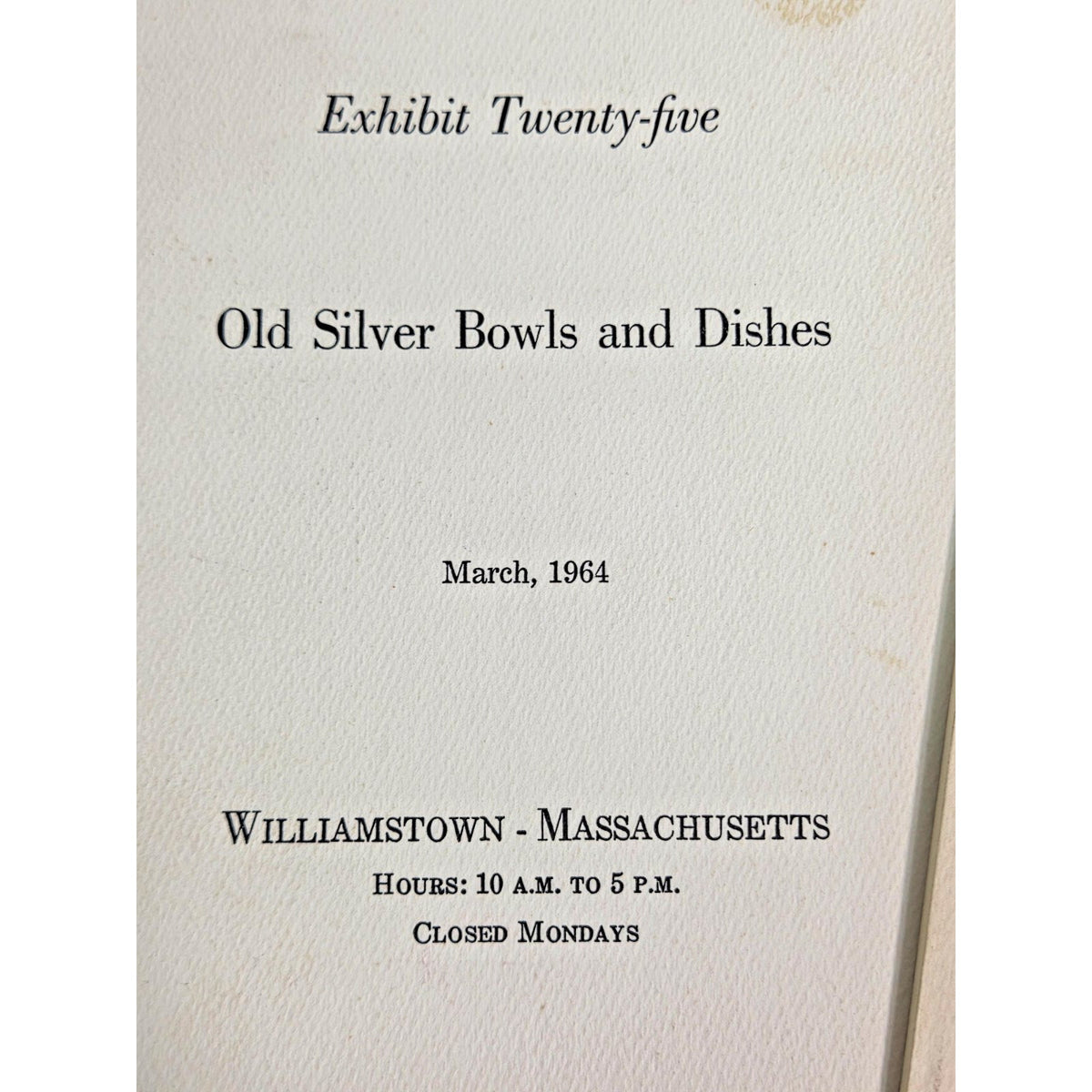 Vintage Clark Art Institute Silver Exhibition Catalogs - Lot of 2 (1960 & 1964)