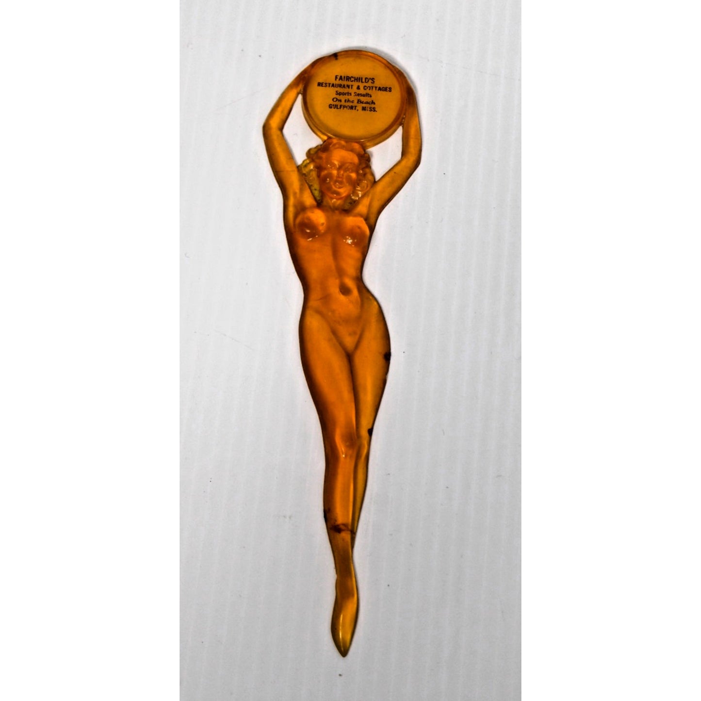 Pinup Bathing Beauty Mid-Century Advertising Letter Opener Gulfport, Mississippi
