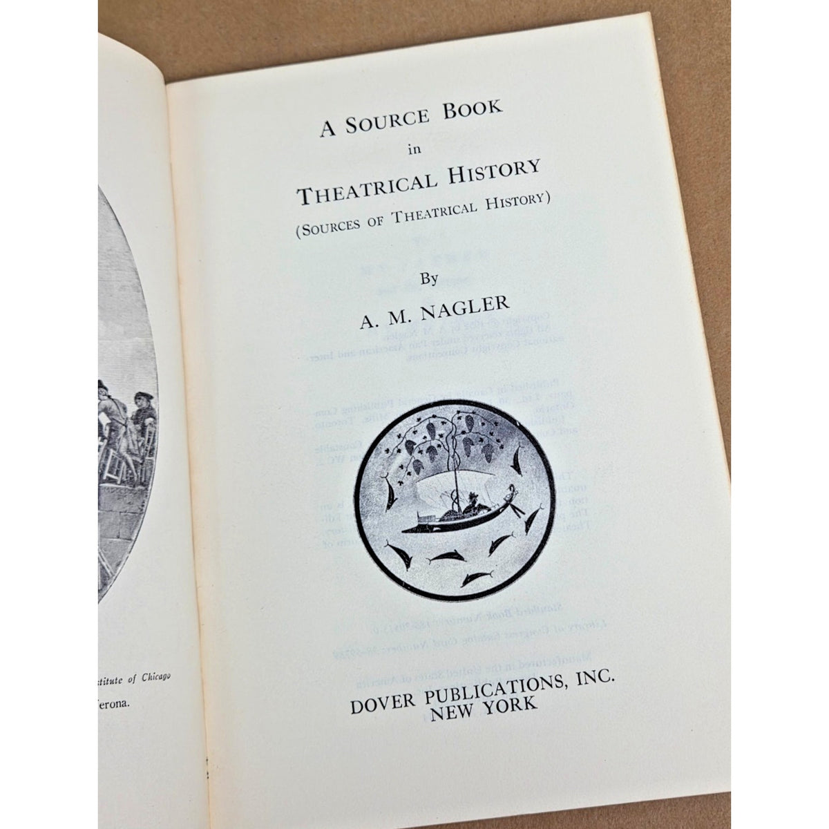 Vintage A. M. Nagler "A Source Book in Theatrical History" Dover Edition