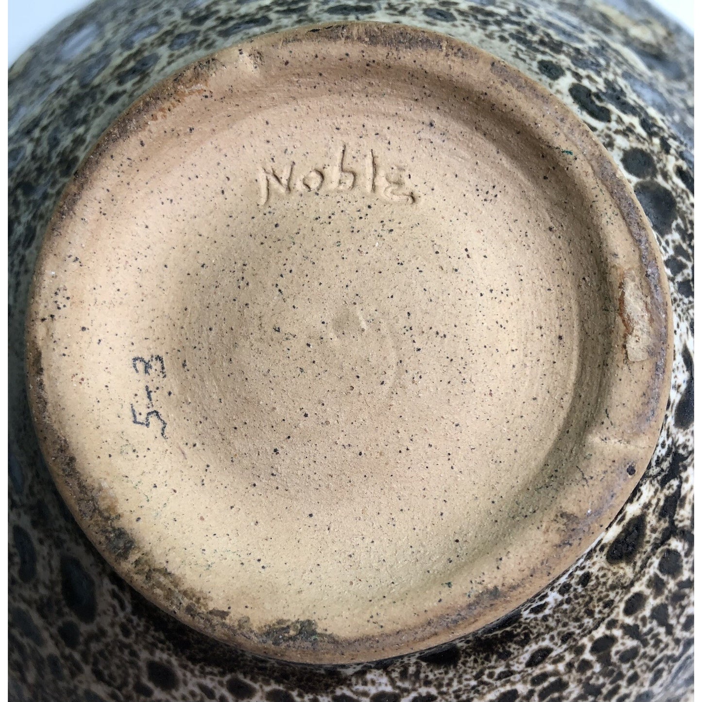 Vintage Studio Art Pottery BOWL Signed NOBLE Drip Glaze