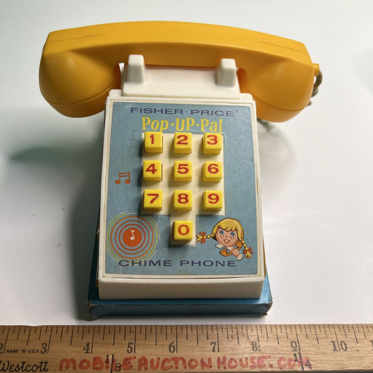 Vintage 1968 Fisher Price Pop Up Pal Chime Phone #150 Toy Telephone