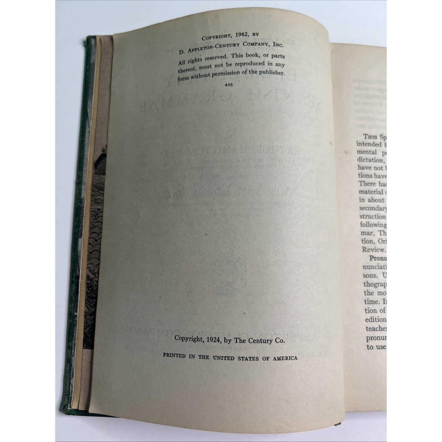 Elementary Spanish Grammar By Hamilton & Horne 1924/1942 Revised Edition HC