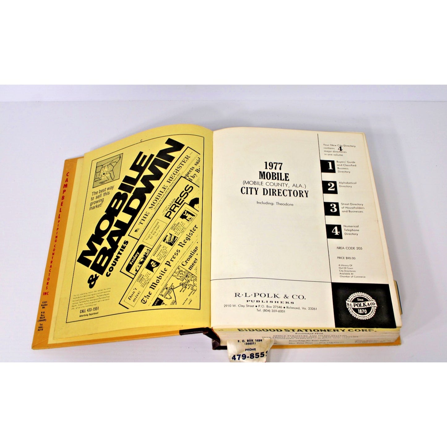 1977 R. L. Polk Mobile County Alabama City Directory Advertising History AL