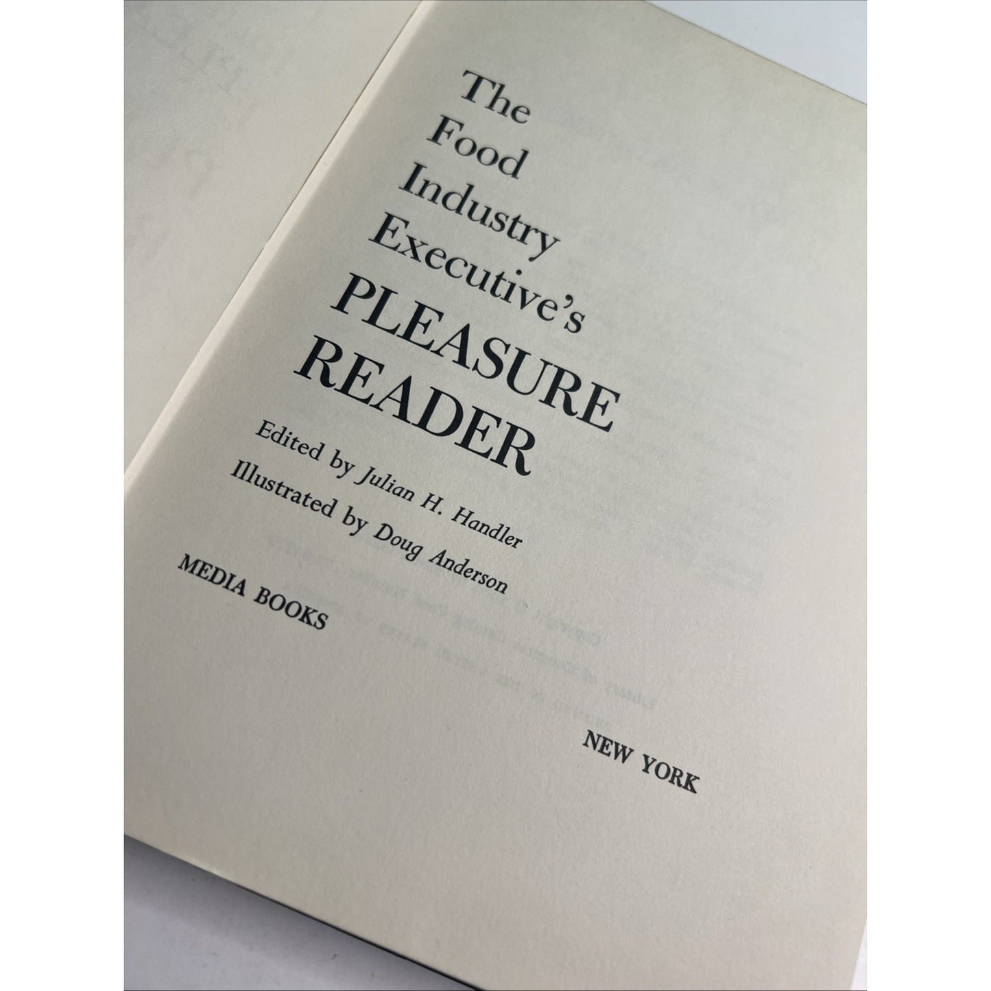 1969 The Food Industry Executive’s Pleasure Reader HC DJ Illustrated