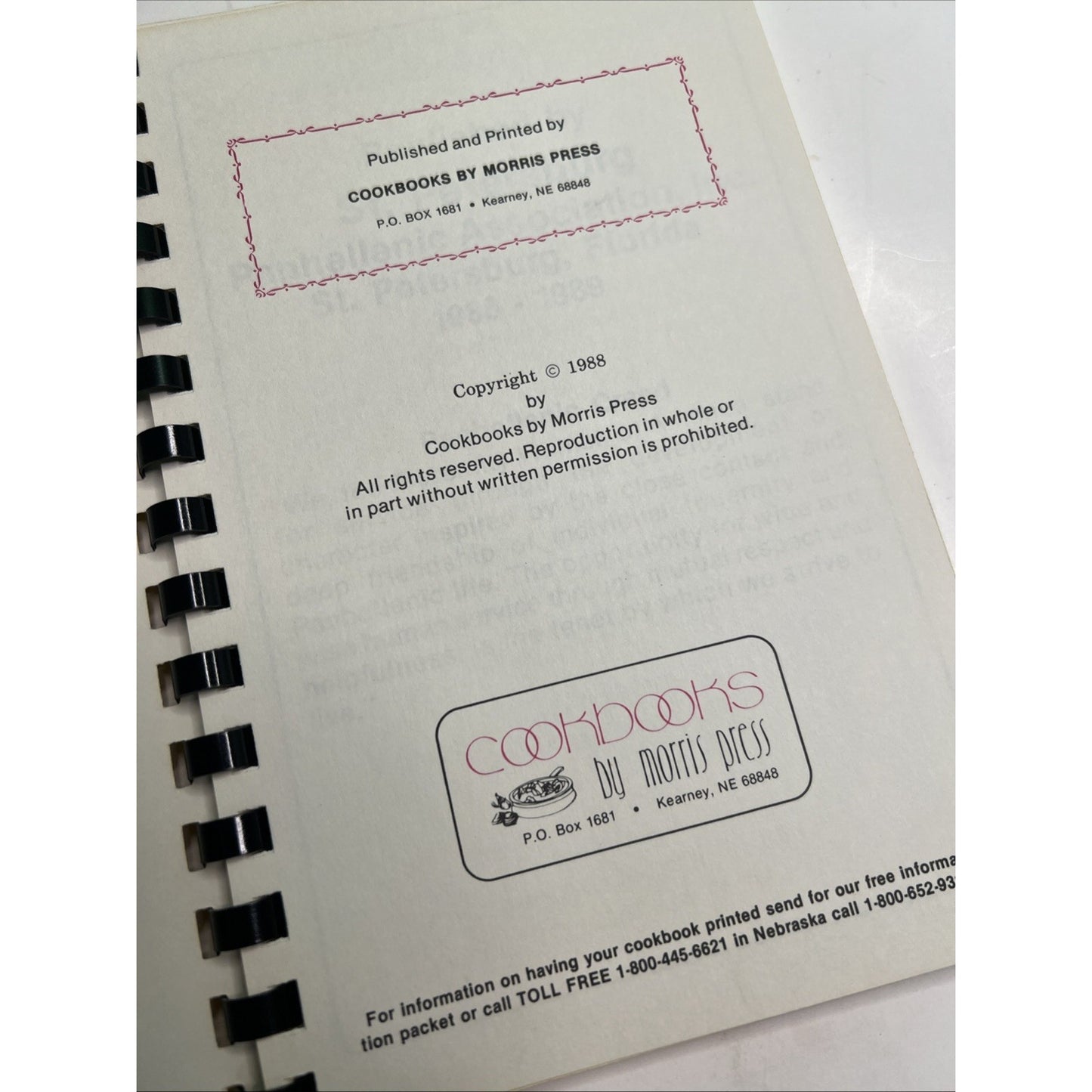 1989 Cookbook From The Kitchen Of Panhellenic Recipes Fraternity Sorority