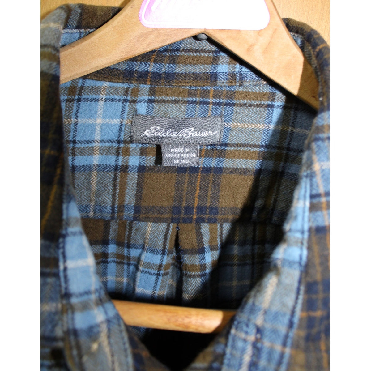 Eddie Bauer Men's XL Bristol Flannel Shirt in Deep Denim Plaid