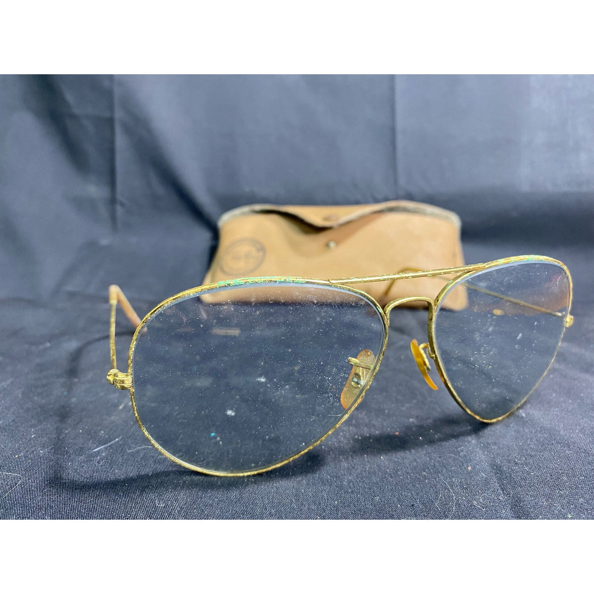 Vintage Ray Ban Clear Lens Glasses with Leather Case