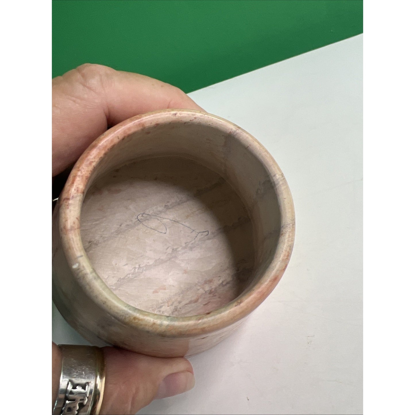 Carved Soapstone Small Jar Trinket Vanity Natural Stone with Lid
