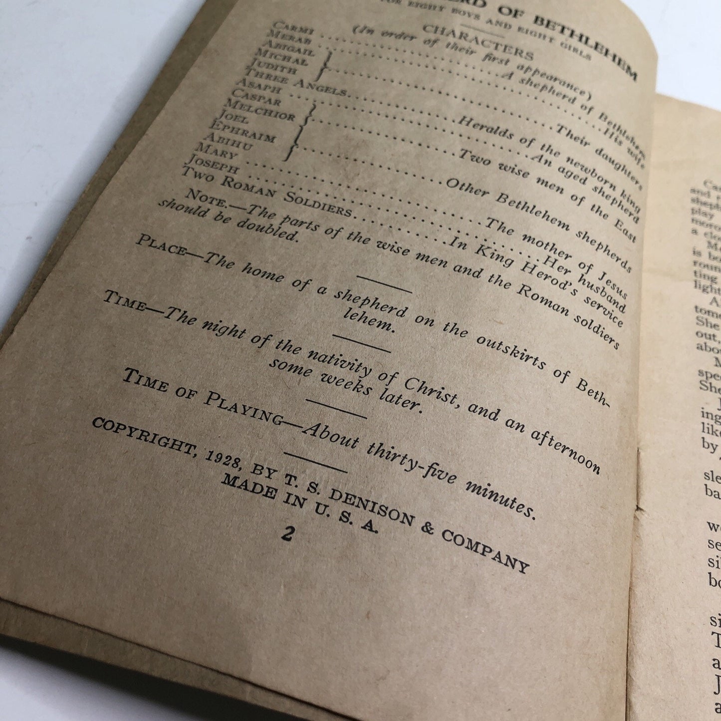 Denison's Christmas Plays THE SHEPHERD OF BETHLEHEM 1928