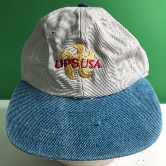 Vintage LIPS USA Logo Strap Back Canvas Ball Cap Hat