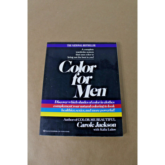 VTG 1984 Color for Men, Carole Jackson, Ballantine, Fashion Guide, Grooming Tips