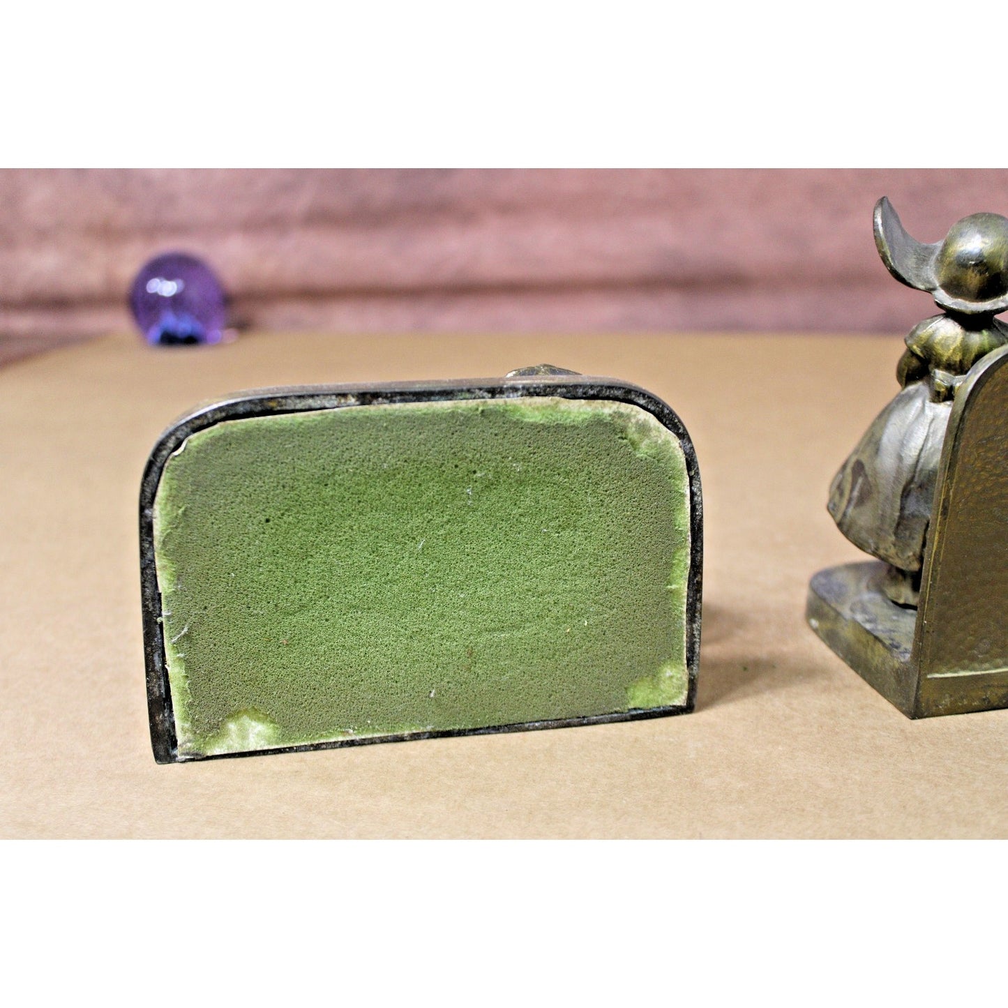 Vintage 1934 Frankart Brass Cast Bookends Pair, Dutch Boy, Dutch Girl, Classical