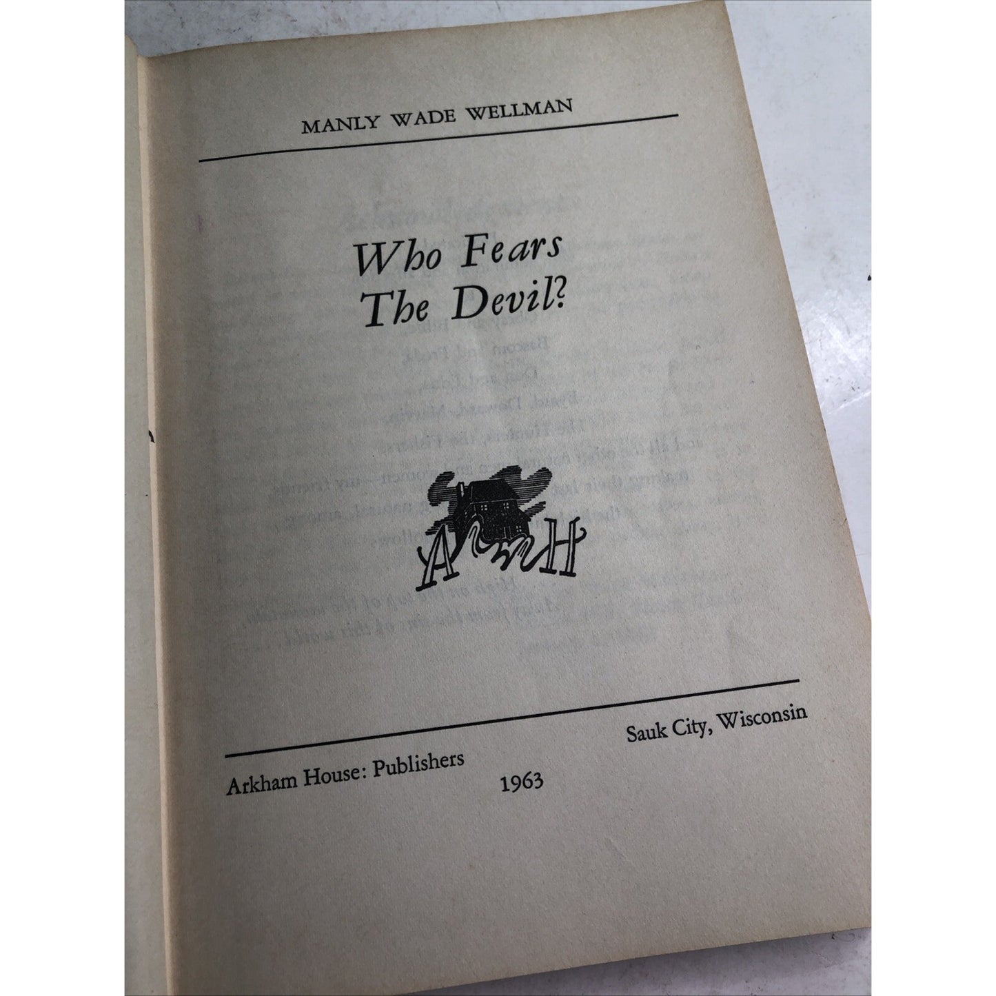 Who Fears the Devil by Manly Wade Wellman (HC First Edition 1963)