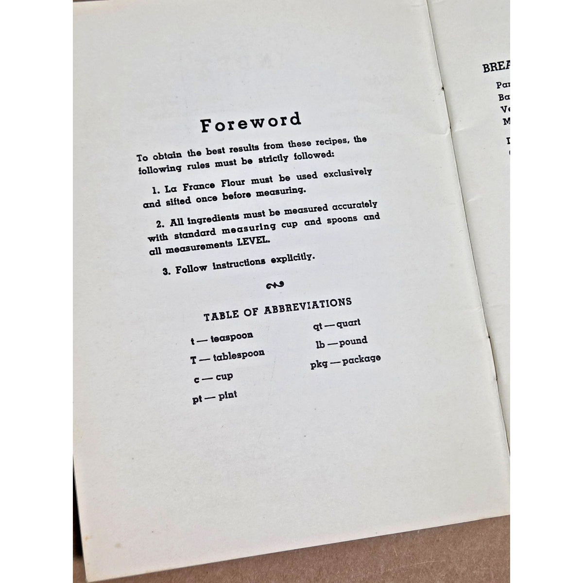 Vintage La France Flour Prize Recipes Booklet - Morten Milling Co. Dallas, TX
