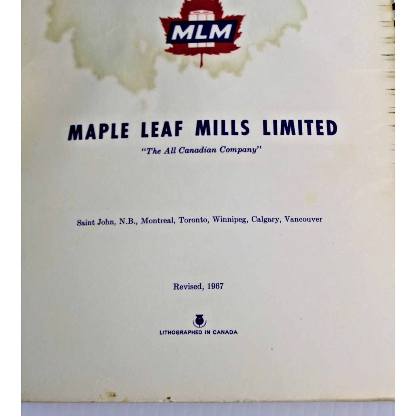 Vintage 1967 The All New Purity Cook Book Canadian Cooking Maple Leaf Mills