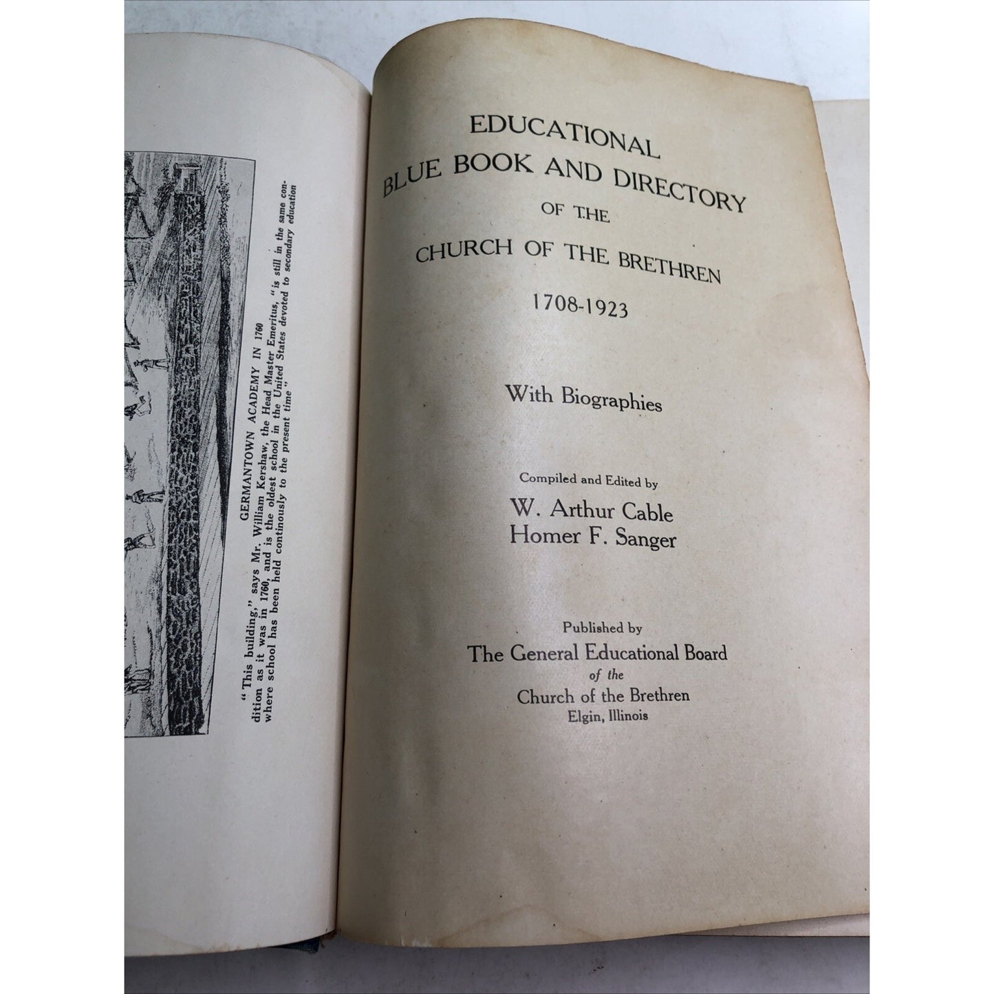 Educational Blue Book and Directory of the Church 1st Edition Cable & Sanger