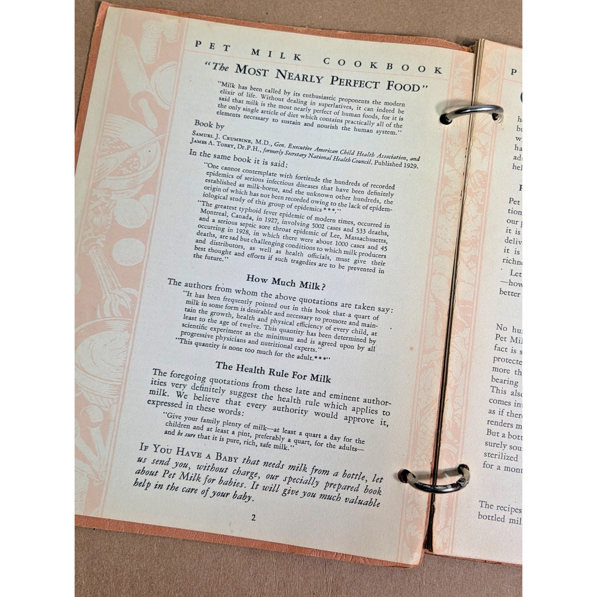 1930 Pet Milk Recipes Cookbook - Rare 1st Ed Ring-Bound Advertising History