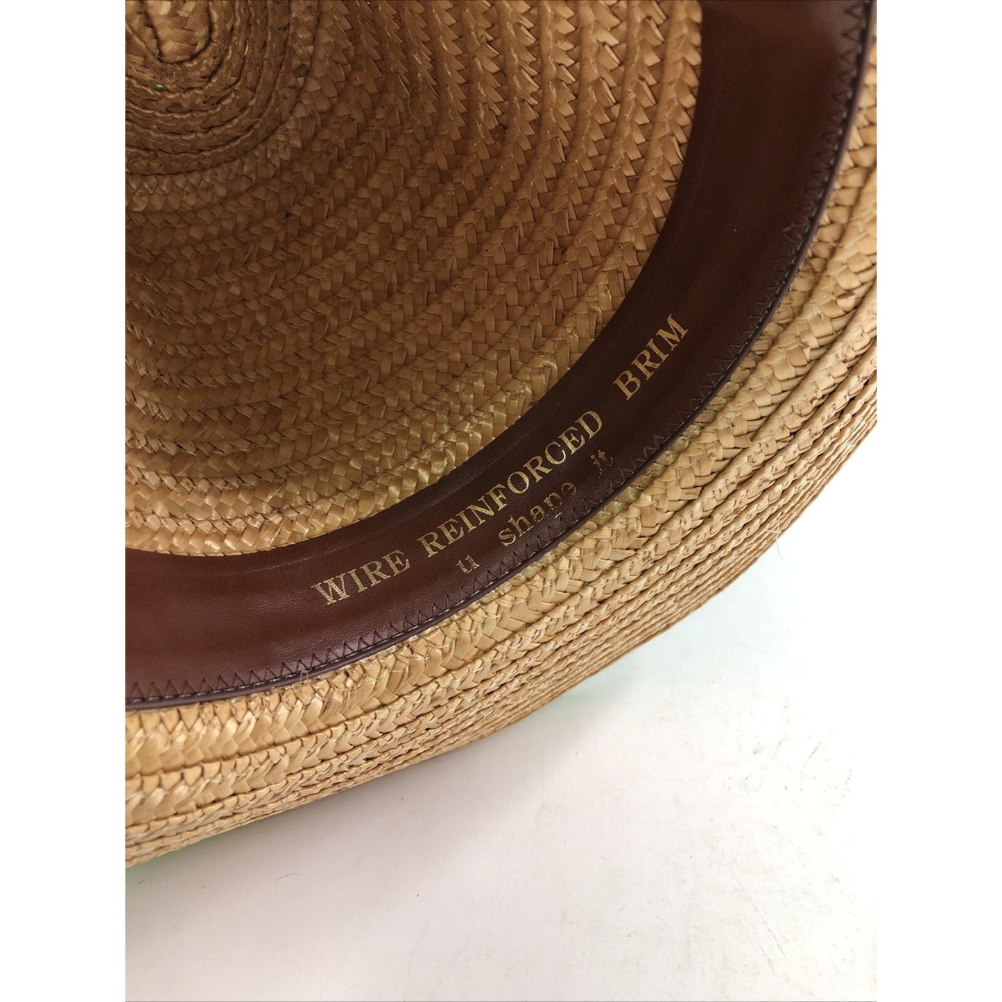 Vtg Stomper Western Style Cowboy Cowgirl Hat Straw Tan Rodeo Farm Made in Italy