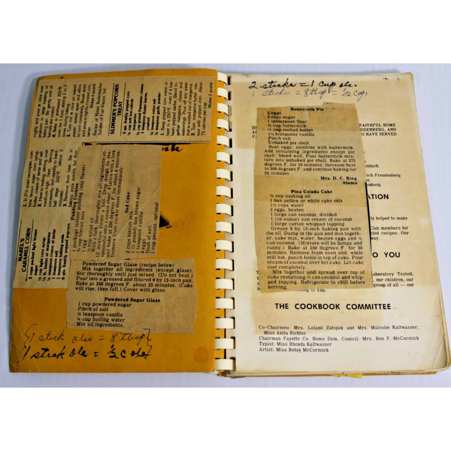 Vintage 1975 Fayette County Texas Community Cookbook Retro Souvenir 3rd Edition