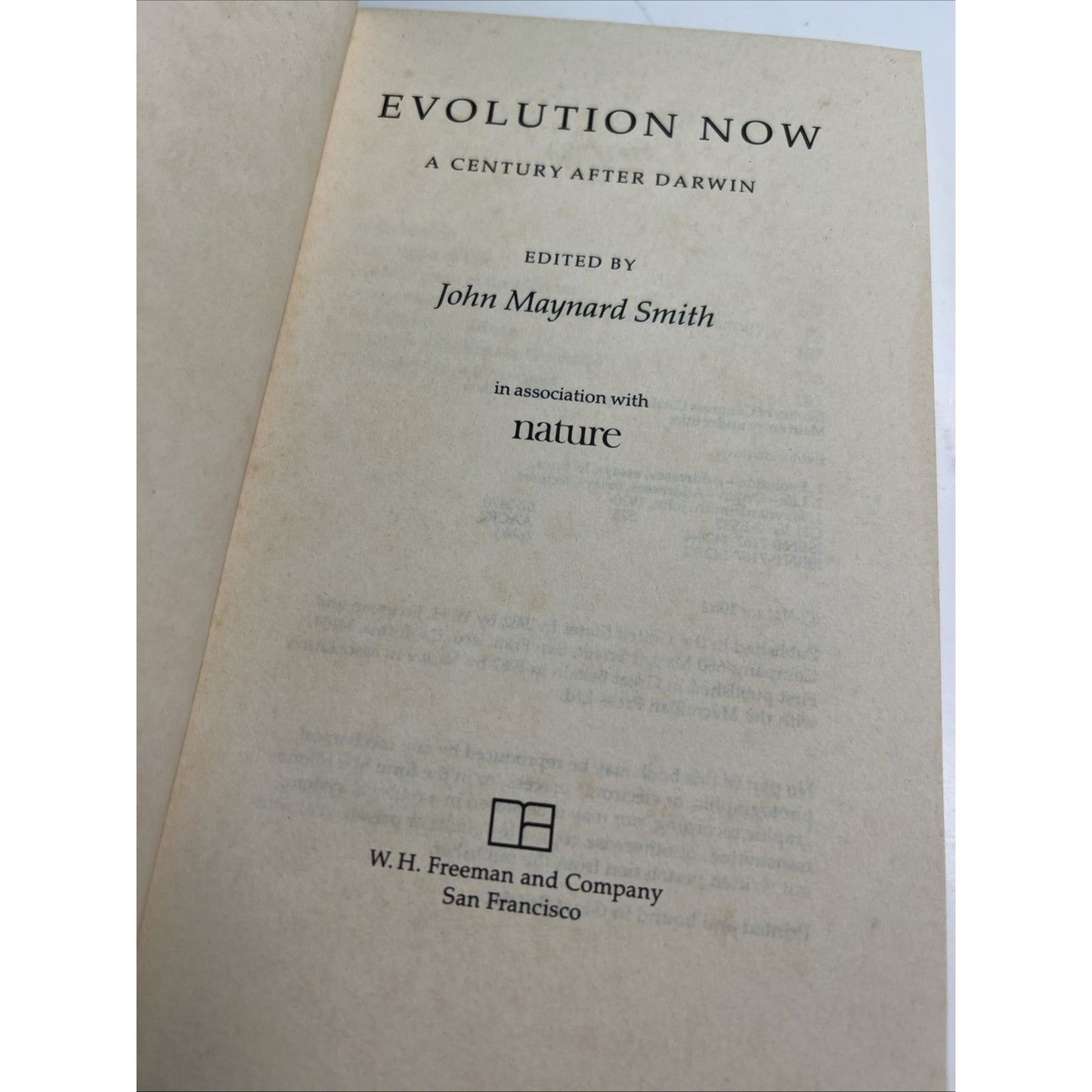 Evolution Now A Century After Darwin by John Maynard Smith PB First Edition 1982