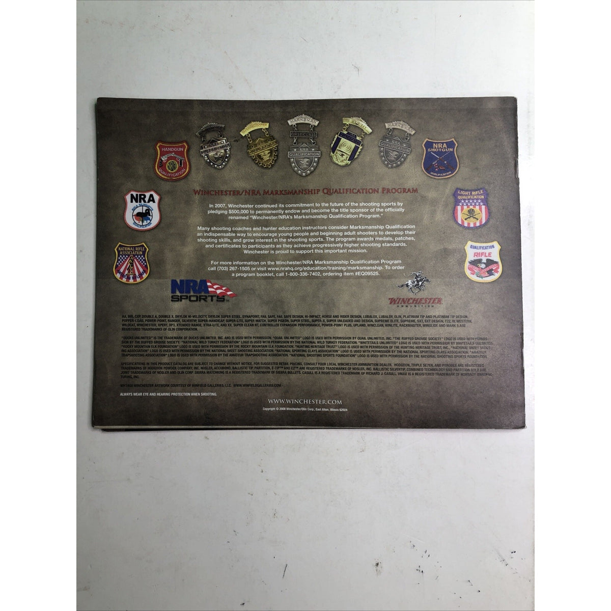 Vintage 2008 Winchester Product Guide & Catalog 8 1/2 x 11"