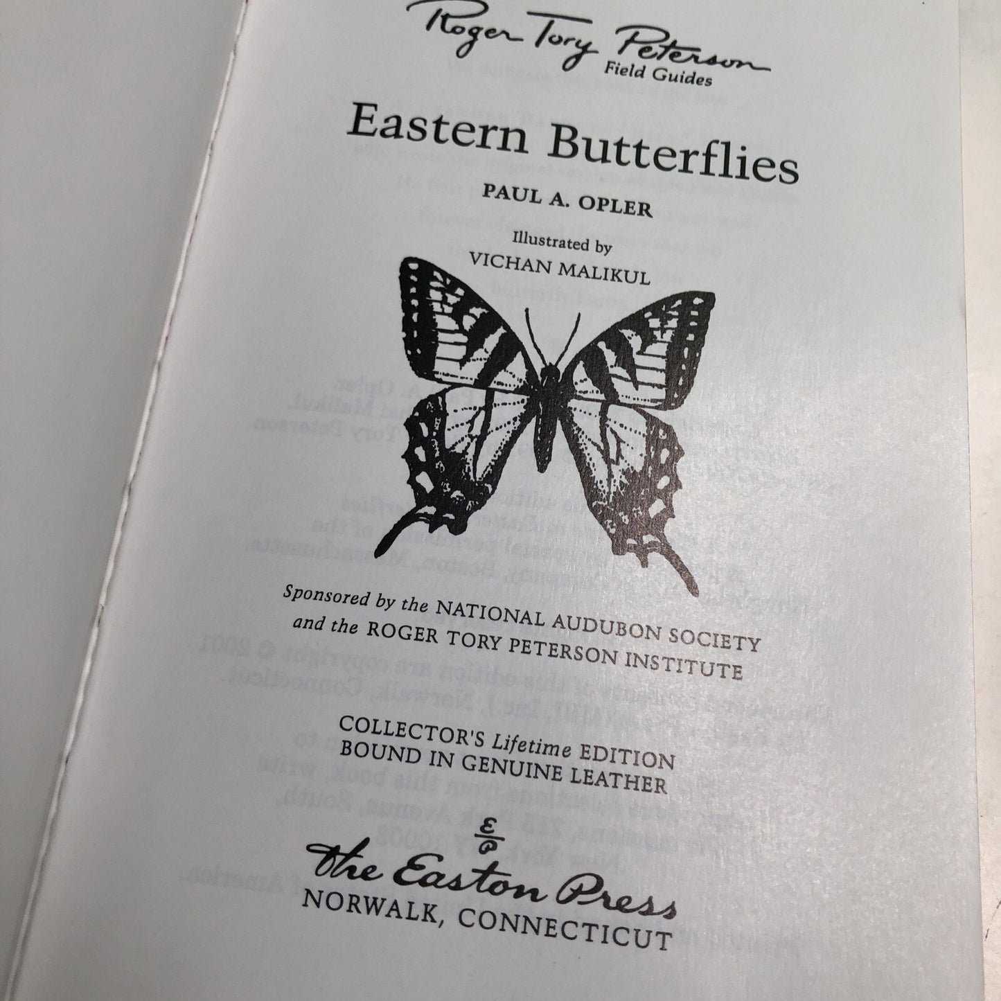Roger Tory Peterson Field Guides: EASTERN BUTTERFLIES HC Leather Bound Bookplate