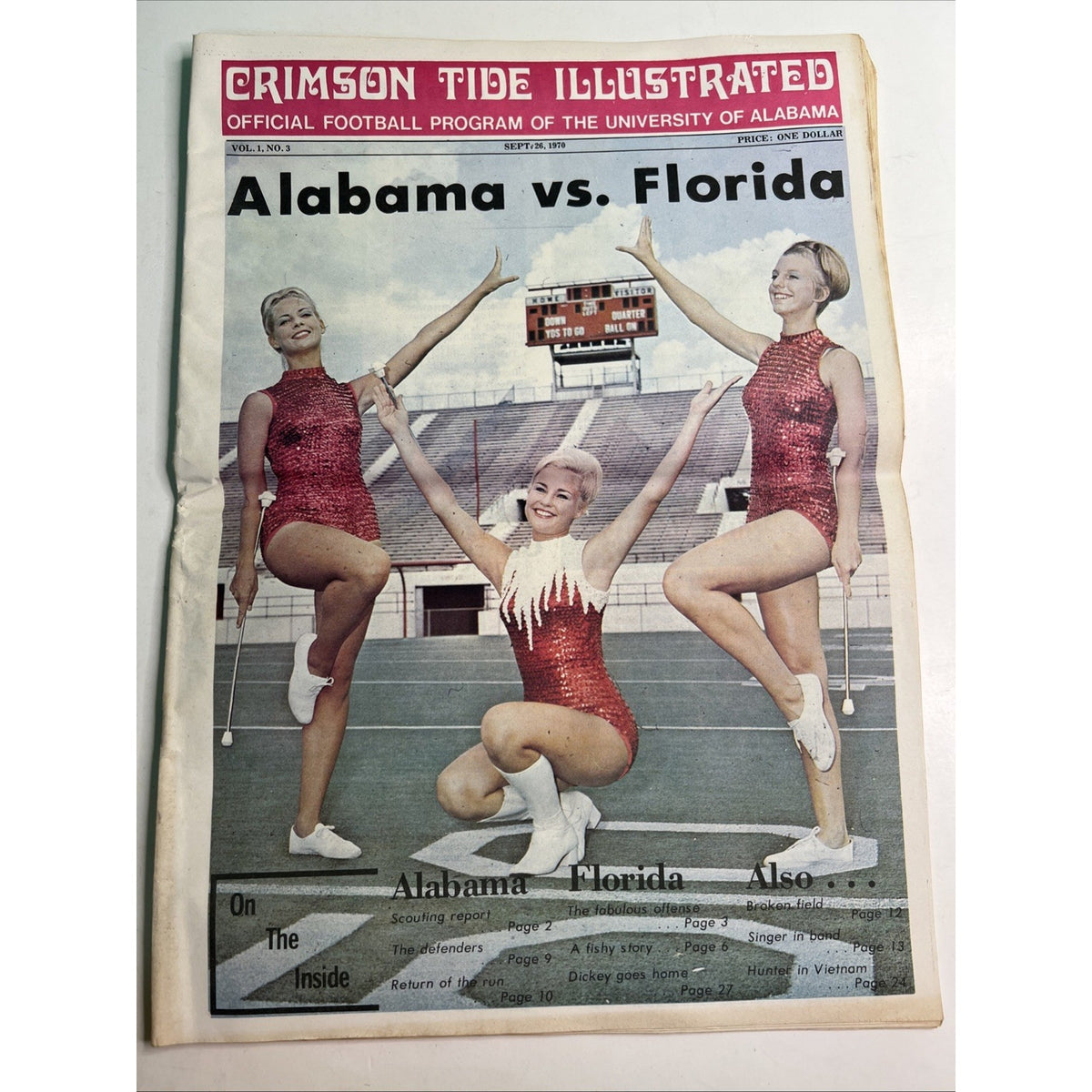 CRIMSON TIDE ILLUSTRATED Sept. 26, 1970 ALABAMA vs FLORIDA Football Program