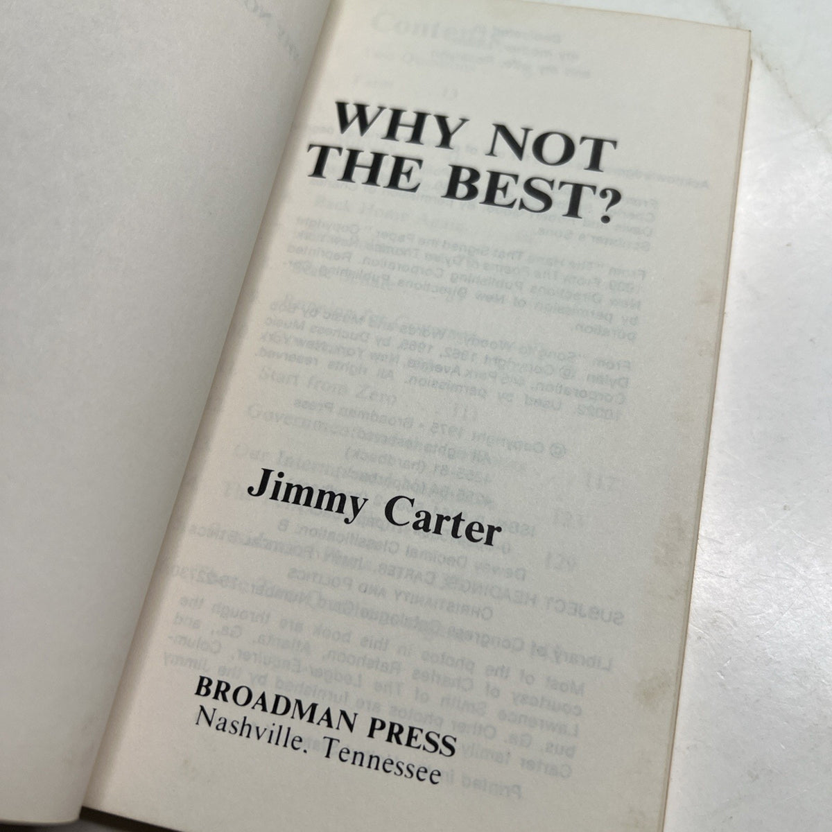 Why Not the Best? Why One Man Is Optimistic by Jimmy Carter 1975 PB Illustrated