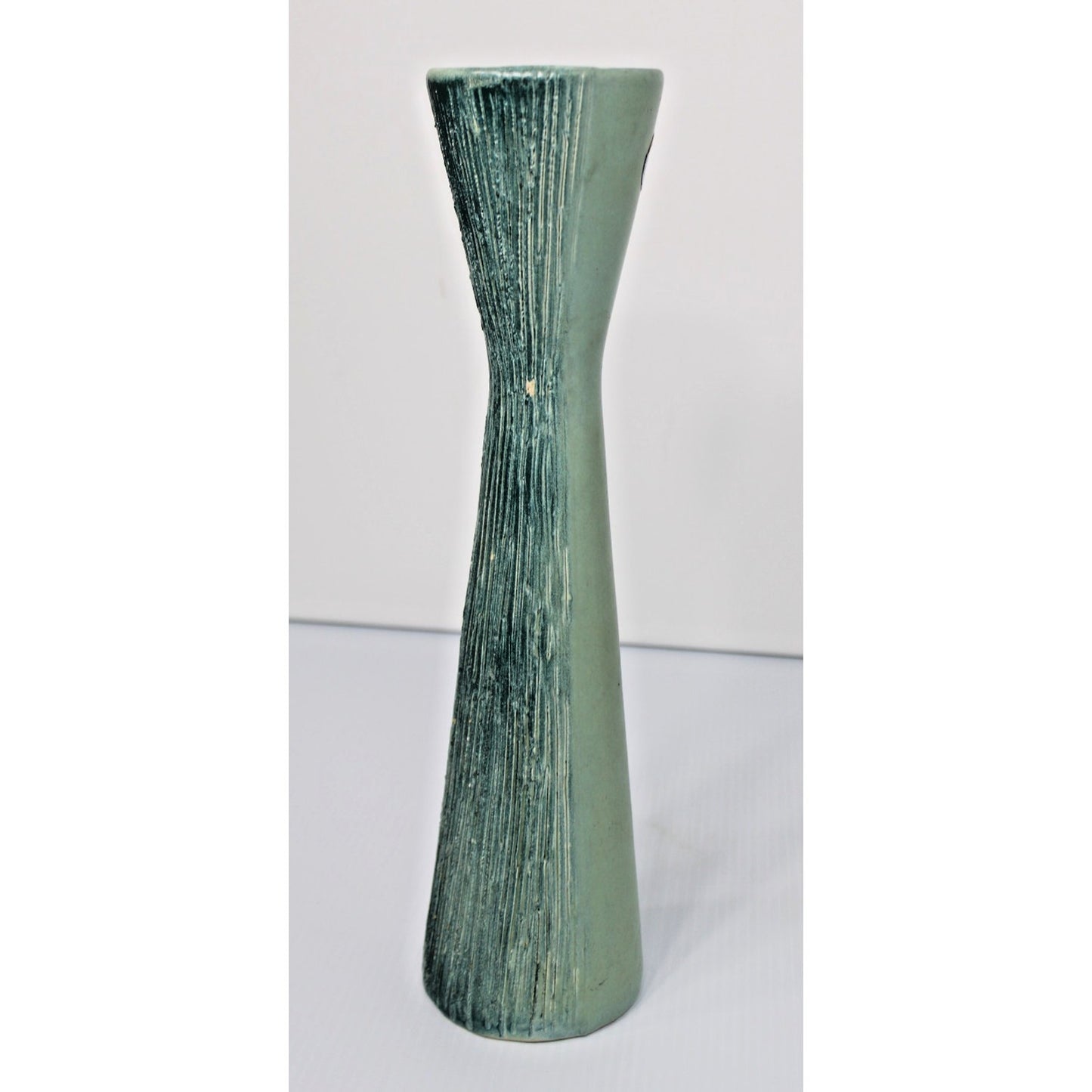16.5" Tall Matte Aqua Vase, 1960s Pop Art Ceramics, MCM Decor, Turquoise, Teal