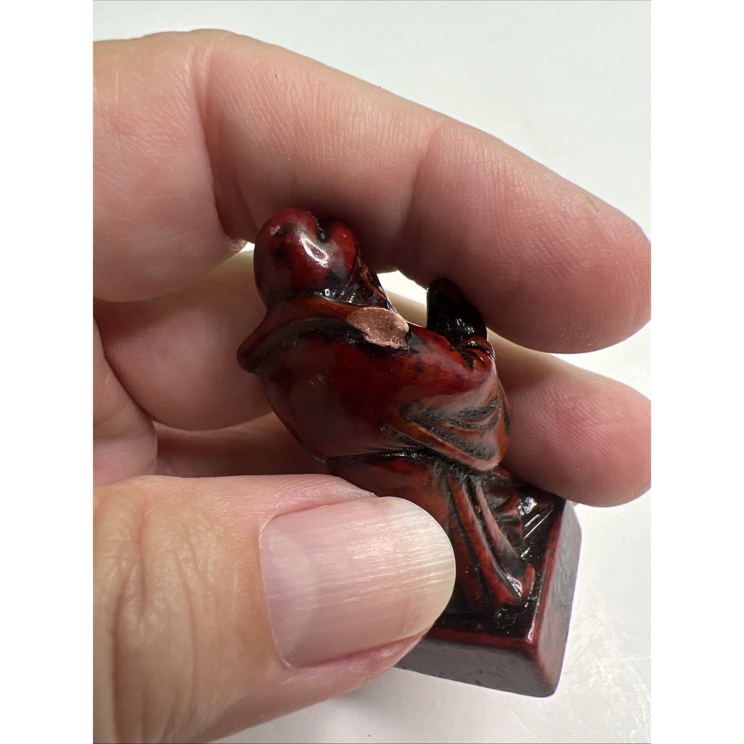 Vintage Chinese Chess Pawn Replacement Piece Dark Red Soapstone