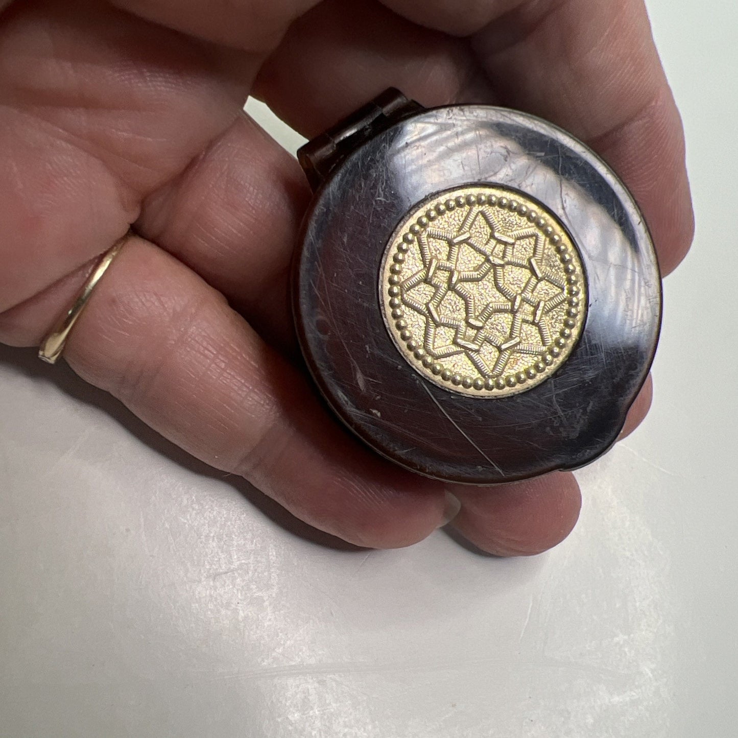 Avon New York To A Wild Rose Perfume Glace Compact Only Vintage Vanity