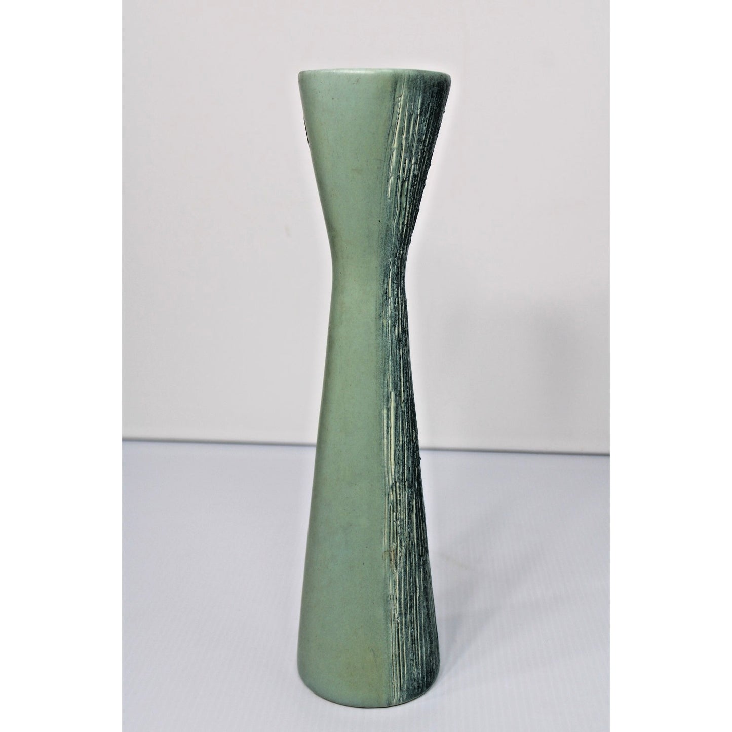16.5" Tall Matte Aqua Vase, 1960s Pop Art Ceramics, MCM Decor, Turquoise, Teal