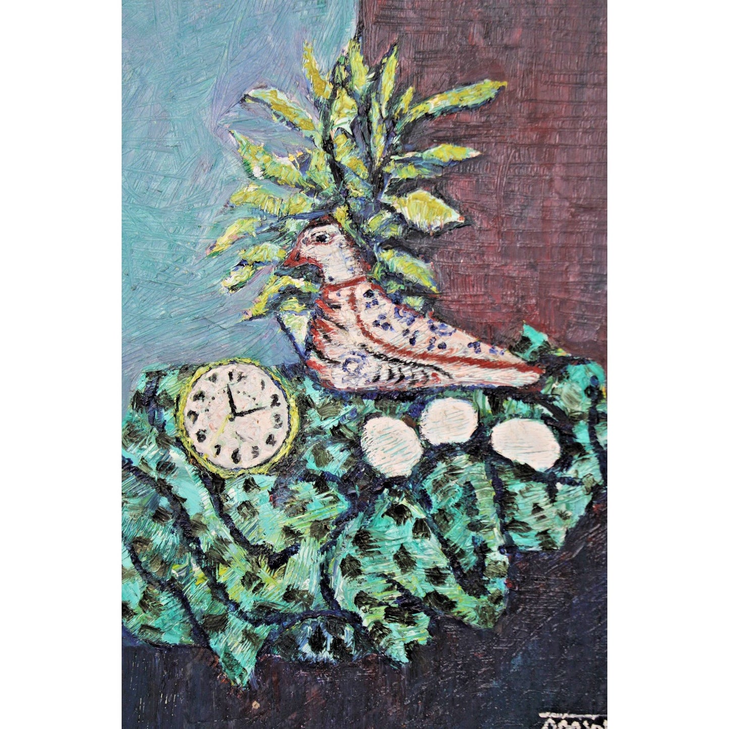 Heavy Impasto Mid-Century Oil on Canvas by New Orleans Artist Ron Reddick 29x23