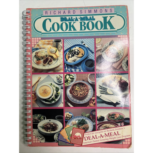 Vintage Richard Simmons Deal A Meal Cookbook Spiral Bound Weight Loss Recipes