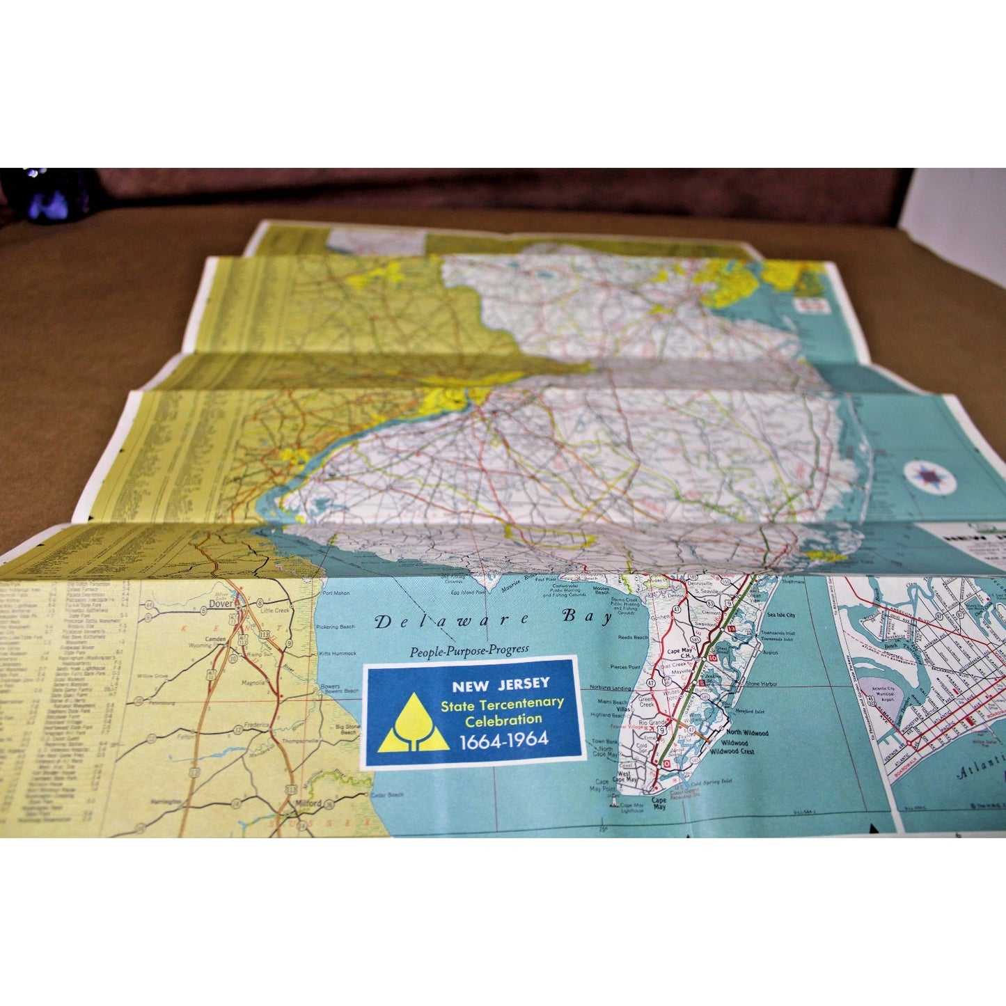 Vintage Cities Service Gas New Jersey Map 1964