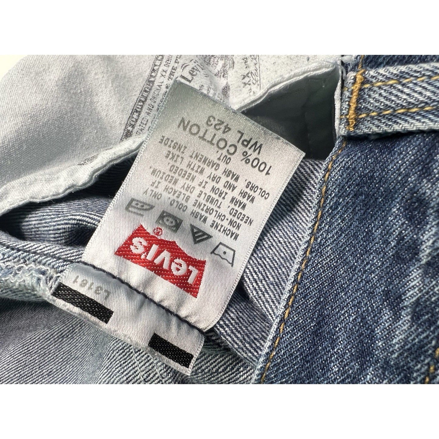Levis Original 501 Button Fly Straight Leg Blue Denim Jeans Mens 36x34