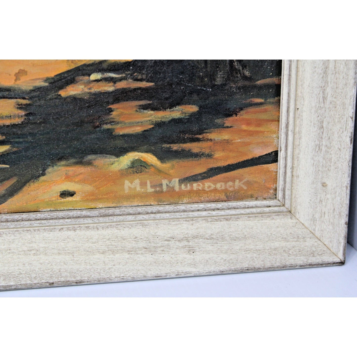 Vintage Desert Landscape Painting- Signed M.L. Murdock, Framed 31.5" x 24.5"